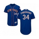 Men's Majestic New York Mets #34 Noah Syndergaard Royal Gray Flexbase Authentic Collection MLB Jersey