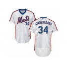 Men's Majestic New York Mets #34 Noah Syndergaard White Royal Flexbase Authentic Collection MLB Jersey