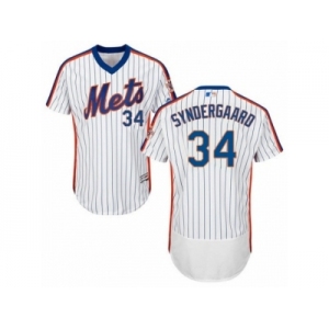 Men's Majestic New York Mets #34 Noah Syndergaard White Royal Flexbase Authentic Collection MLB Jersey