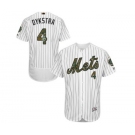 Men's Majestic New York Mets #4 Lenny Dykstra Authentic White 2016 Memorial Day Fashion Flex Base MLB Jersey