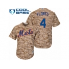 Men's Majestic New York Mets #4 Wilmer Flores Replica Camo Alternate Cool Base MLB Jersey