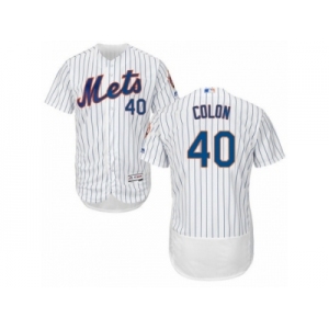 Men's Majestic New York Mets #40 Bartolo Colon White Flexbase Authentic Collection MLB Jersey