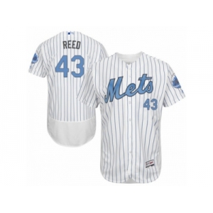 Men's Majestic New York Mets #43 Addison Reed Authentic White 2016 Father's Day Fashion Flex Base MLB Jersey