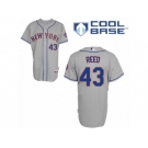 Men's Majestic New York Mets #43 Addison Reed Replica Grey Road Cool Base MLB Jersey