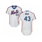 Men's Majestic New York Mets #43 Addison Reed White Royal Flexbase Authentic Collection MLB Jersey