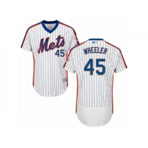 Men's Majestic New York Mets #45 Zack Wheeler White Royal Flexbase Authentic Collection MLB Jersey