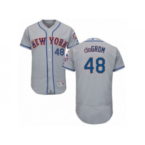 Men's Majestic New York Mets #48 Jacob deGrom Grey Flexbase Authentic Collection MLB Jersey