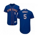 Men's Majestic New York Mets #5 David Wright Royal Gray Flexbase Authentic Collection MLB Jersey