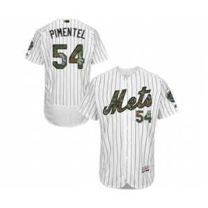 Men's Majestic New York Mets #54 Stolmy Pimentel Authentic White 2016 Memorial Day Fashion Flex Base MLB Jersey