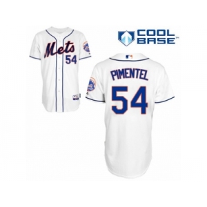 Men's Majestic New York Mets #54 Stolmy Pimentel Replica White Alternate Cool Base MLB Jersey