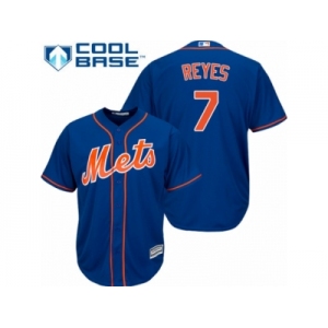 Men's Majestic New York Mets #7 Jose Reyes Replica Royal Blue Alternate Home Cool Base MLB Jersey