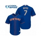 Men's Majestic New York Mets #7 Jose Reyes Replica Royal Blue Alternate Road Cool Base MLB Jersey