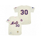 Men's Mitchell and Ness 1969 New York Mets #30 Nolan Ryan Authentic Cream Throwback MLB Jersey