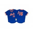 Men's Mitchell and Ness 1986 New York Mets #16 Dwight Gooden Replica Royal Blue Throwback MLB Jersey