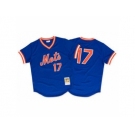 Men's Mitchell and Ness 1986 New York Mets #17 Keith Hernandez Authentic Royal Blue Throwback MLB Jersey