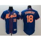 Men's New York Mets #18 Darryl Strawberry Majestic Royal Blue Flexbase Authentic Collection Player Jersey