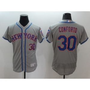 Men's New York Mets #30 Michael Conforto Majestic Gray Flexbase Authentic Collection Player Jersey