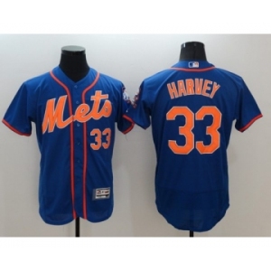 Men's New York Mets #33 Matt Harvey Majestic Royal Blue Flexbase Authentic Collection Player Jersey