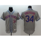 Men's New York Mets #34 Noah Syndergaar Majestic Gray Flexbase Authentic Collection Player Jersey