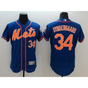 Men's New York Mets #34 Noah Syndergaar Majestic Royal Blue Flexbase Authentic Collection Player Jersey
