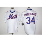 Men's New York Mets #34 Noah Syndergaard Majestic White With 25th Anniversary Patch Official Cool Base Player Jersey