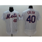 Men's New York Mets #40 Bartolo Colon Majestic White Flexbase Authentic Collection Player Jersey