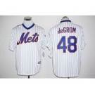 Men's New York Mets #48 Jacob deGrom Majestic White With 25th Anniversary Patch Official Cool Base Player Jersey