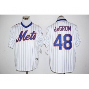 Men's New York Mets #48 Jacob deGrom Majestic White With 25th Anniversary Patch Official Cool Base Player Jersey