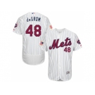 Men's New York Mets #48 Jacob deGrom White Stitched 2016 Fashion Stars & Stripes Flex Base Baseball Jersey