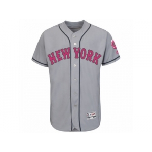 Men's New York Mets Majestic Blank Gray Fashion 2016 Mother's Day Flex Base Team Jersey