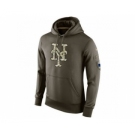 Men's New York Mets Nike Olive Salute To Service KO Performance Hoodie