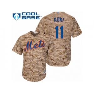 New York Mets #11 Norichika Aoki Authentic Camo Alternate Cool Base MLB Jersey