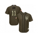 New York Mets #11 Norichika Aoki Replica Green Salute to Service MLB Jersey