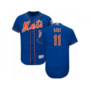 New York Mets #11 Norichika Aoki Royal Blue Flexbase Authentic Collection MLB Jersey