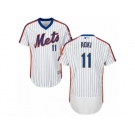 New York Mets #11 Norichika Aoki White Royal Flexbase Authentic Collection MLB Jersey