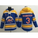 New York Mets #3 Curtis Granderson Blue Sawyer Hooded Sweatshirt MLB Hoodie