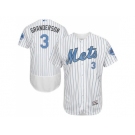 New York Mets #3 Curtis Granderson White(Blue Strip) Flexbase Authentic Collection 2016 Father's Day Stitched Baseball Jersey