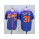 New York Mets #31 Mike Piazza Blue Alternate Home 2016 Hall Of Fame Patch Stitched Baseball Jersey