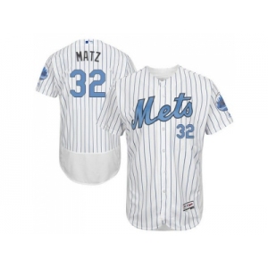 New York Mets #32 Steven Matz White(Blue Strip) Flexbase Authentic Collection 2016 Father's Day Stitched Baseball Jersey