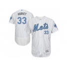 New York Mets #33 Matt Harvey White(Blue Strip) Flexbase Authentic Collection 2016 Father's Day Stitched Baseball Jersey