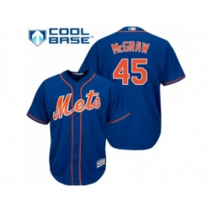 New York Mets #45 Tug McGraw Blue Alternate Home Cool Base Stitched Baseball Jersey