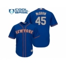 New York Mets #45 Tug McGraw Blue(Grey NO.) Alternate Road Cool Base Stitched Baseball Jersey