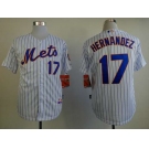 mlb jerseys new york mets #17 hernandez white[hernandez]