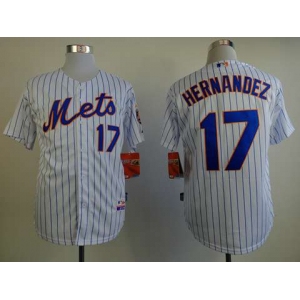 mlb jerseys new york mets #17 hernandez white[hernandez]