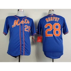 mlb jerseys new york mets #28 murphy blue[number orange]