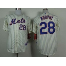 mlb jerseys new york mets #28 murphy cream(blue strip)