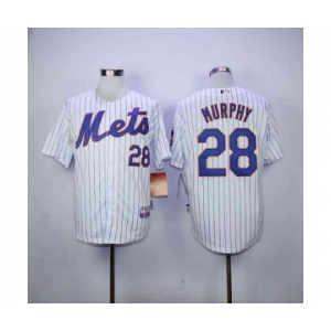 mlb jerseys new york mets #28 murphy white(blue stripe)