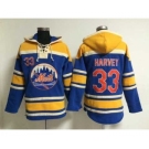 mlb jerseys new york mets #33 harvey blue[pullover hooded sweatshirt]