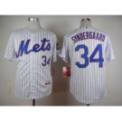 mlb jerseys new york mets #34 syndergaard white(blue strip)[syndergaard]