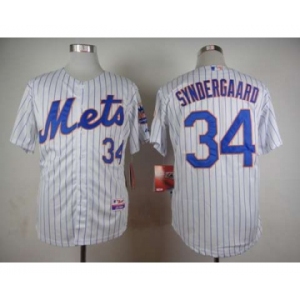mlb jerseys new york mets #34 syndergaard white(blue strip)[syndergaard]